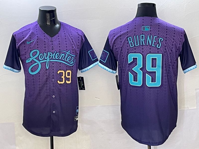 Men Arizona Diamondback #39 Burnes Purple Joint Name 2025 Nike MLB Jersey style 6